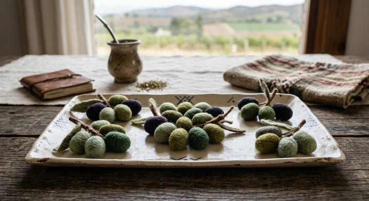 Aceitunas mezcladas con lana
